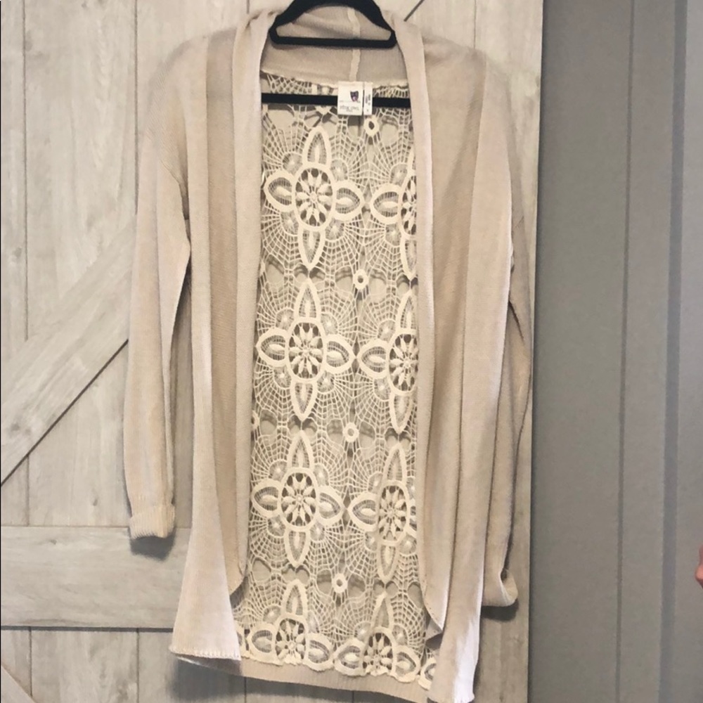 EUC Pink Owl Cardigan Sweater - Size Small